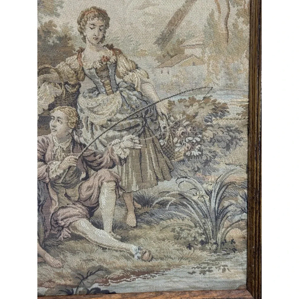Vintage French‎ Romantic Décor Tapestry Goblins Medieval Art 18/23 Inches